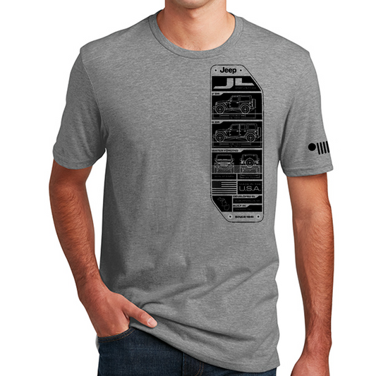 Mens Jeep® Wrangler JL Spec Plate - Oxford Grey