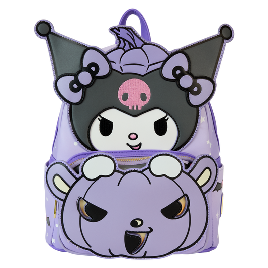 Loungefly Sanrio Kuromi Pumpkin Light Up Glow Mini Backpack
