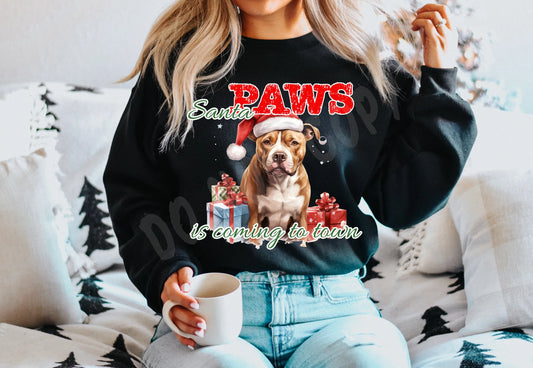 SANTA PAWS 22-PITTBULL- CREWNECK SWEATSHIRT