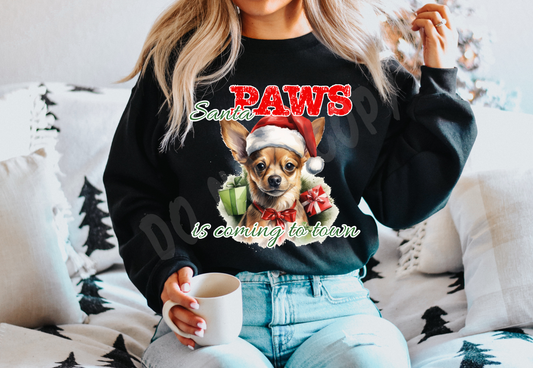 SANTA PAWS 23-CHIHUAHUA CREWNECK SWEATSHIRT