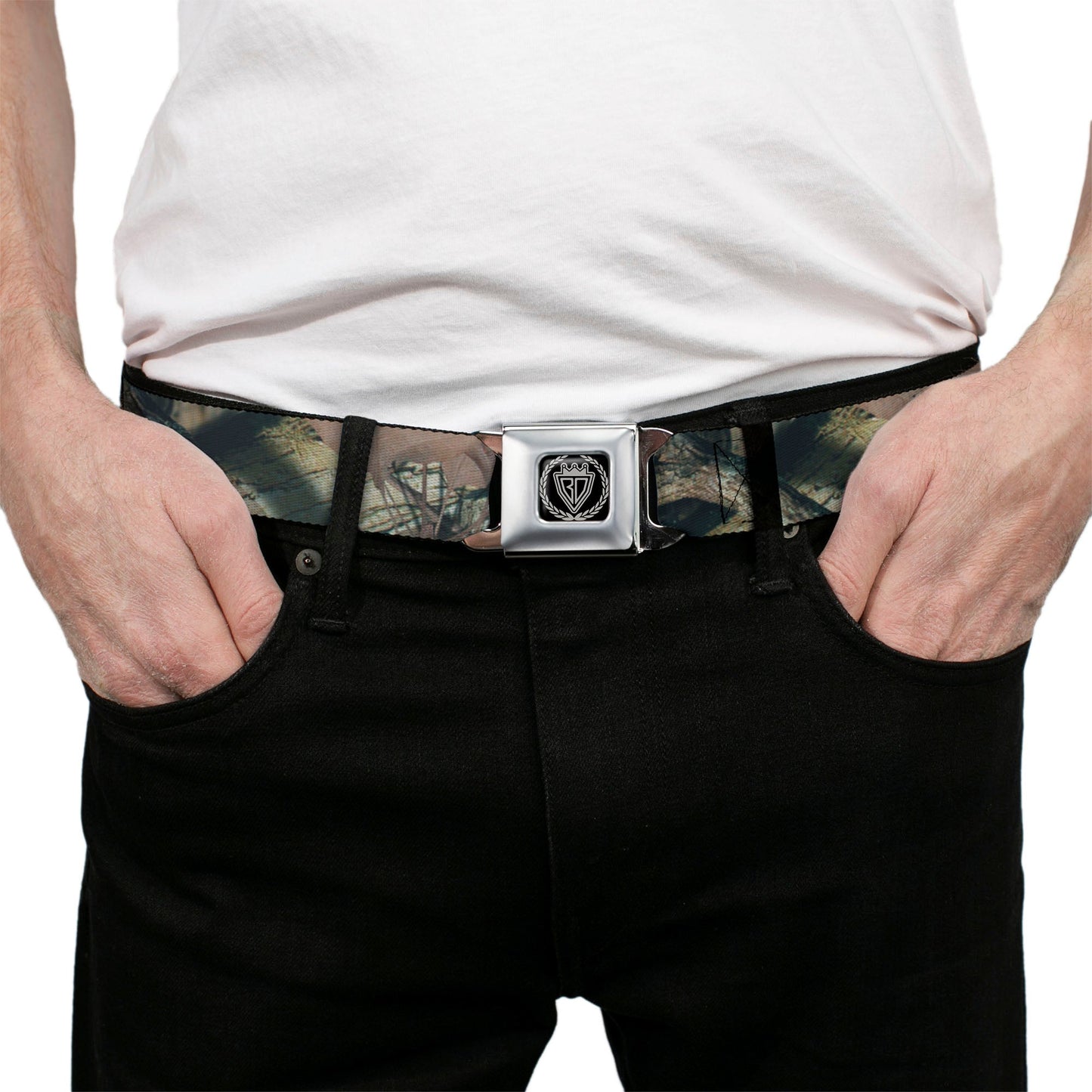 BD Crest Logo Brushed Seatbelt - Mossy Oak Break-Up Infinity Webbing