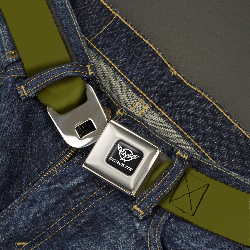Corvette Seatbelt Belt - Olive Webbing
