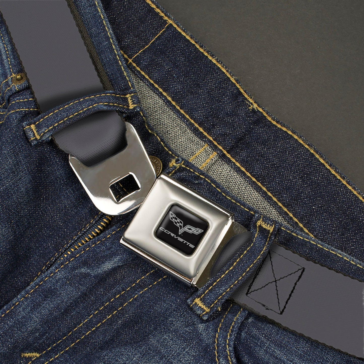 C6 Seatbelt Belt - Charcoal Webbing