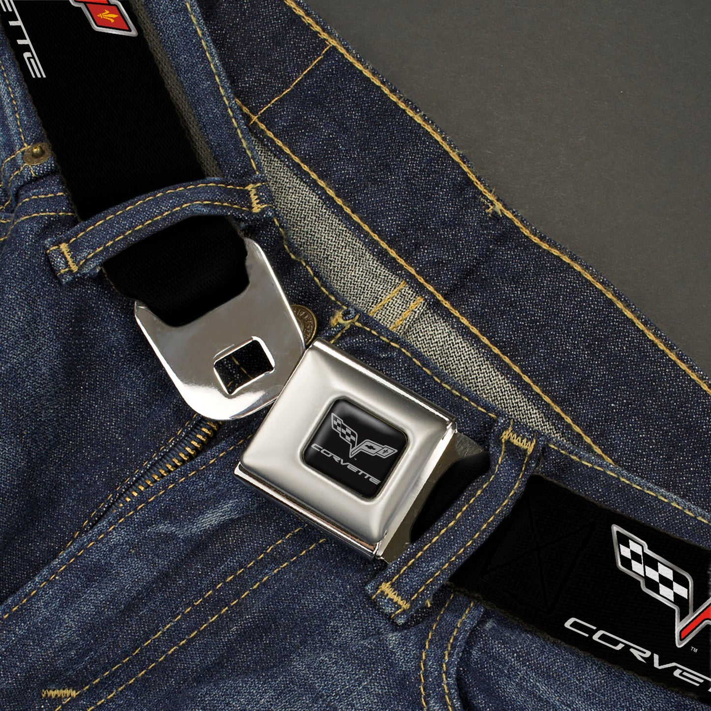 C6 Seatbelt Belt - C6 Logo REPEAT Webbing