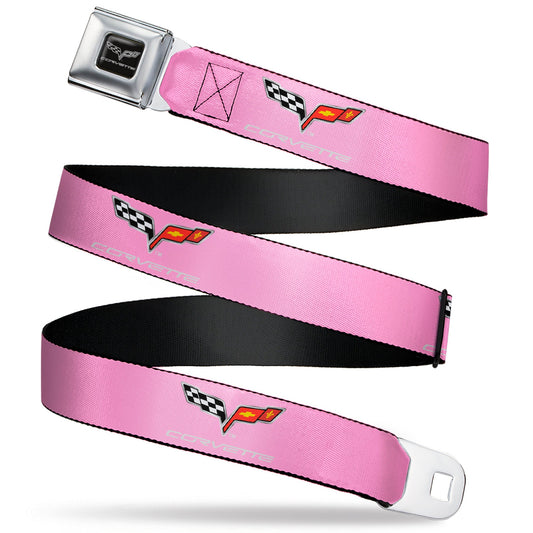 C6 Seatbelt Belt - C6 Logo Pink/Silver Webbing