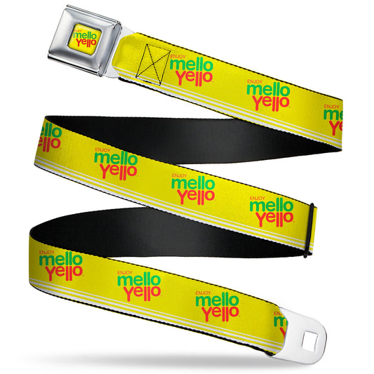 ENJOY MELLO YELLO Logo Full Color Yellow/Red/Green Seatbelt Belt - ENJOY MELLO YELLO Logo Yellow/Red/Green Webbing
