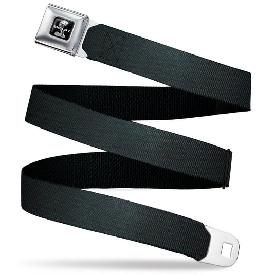Carroll Shelby Cobra Split Full Color Black White Seatbelt Belt - Carroll Shelby Cobra Black Webbing