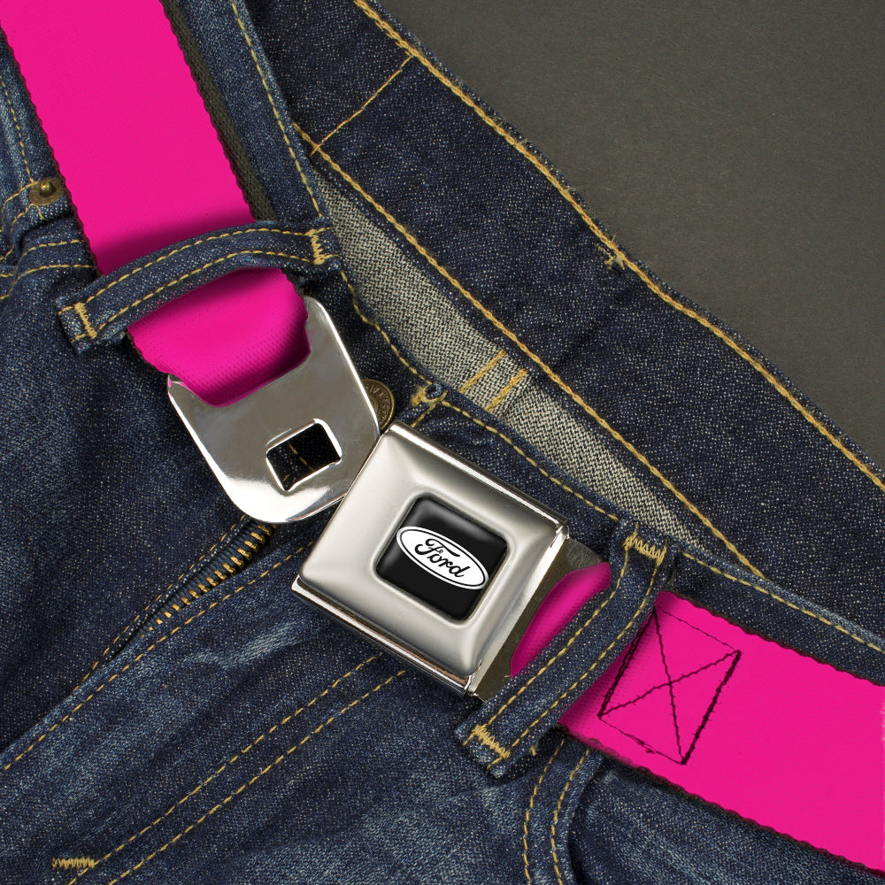 Ford Emblem Seatbelt Belt - Fuchsia Webbing