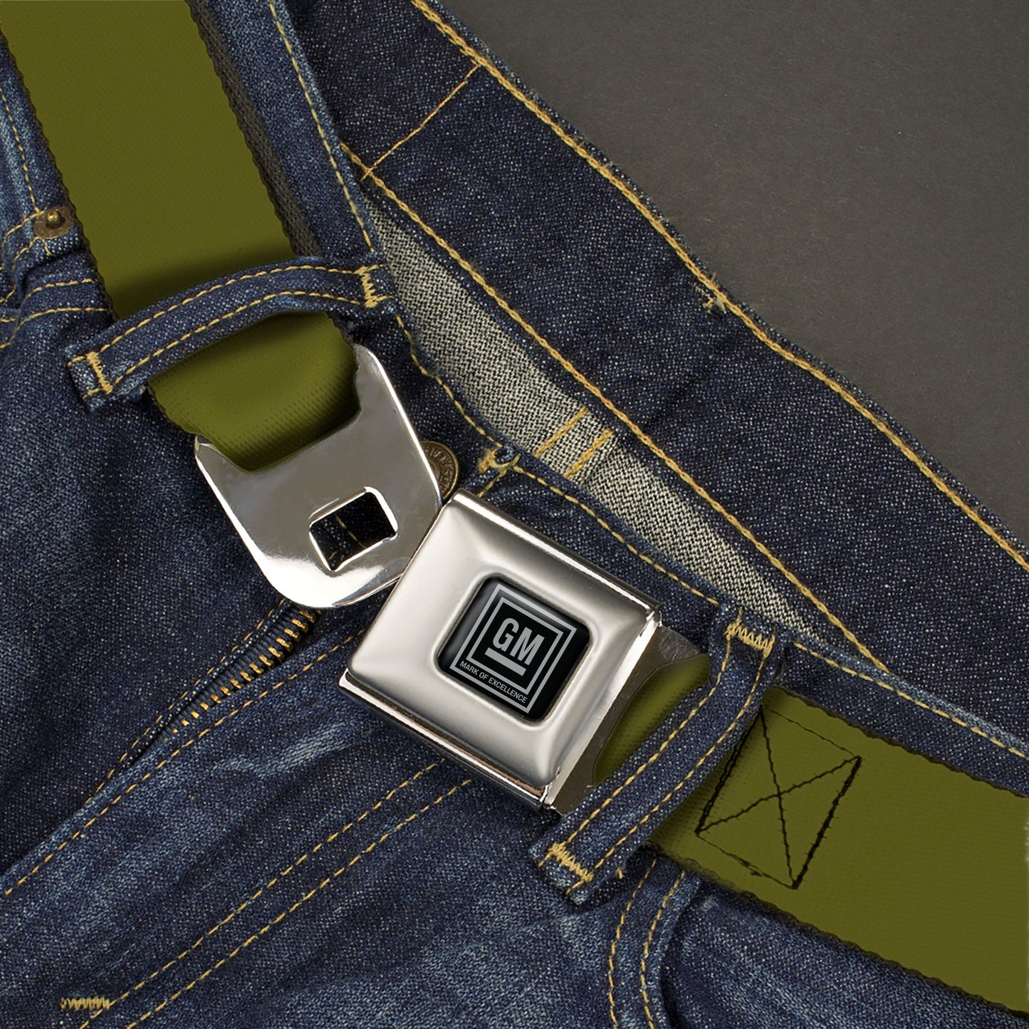 GM Seatbelt Belt - Olive Webbing