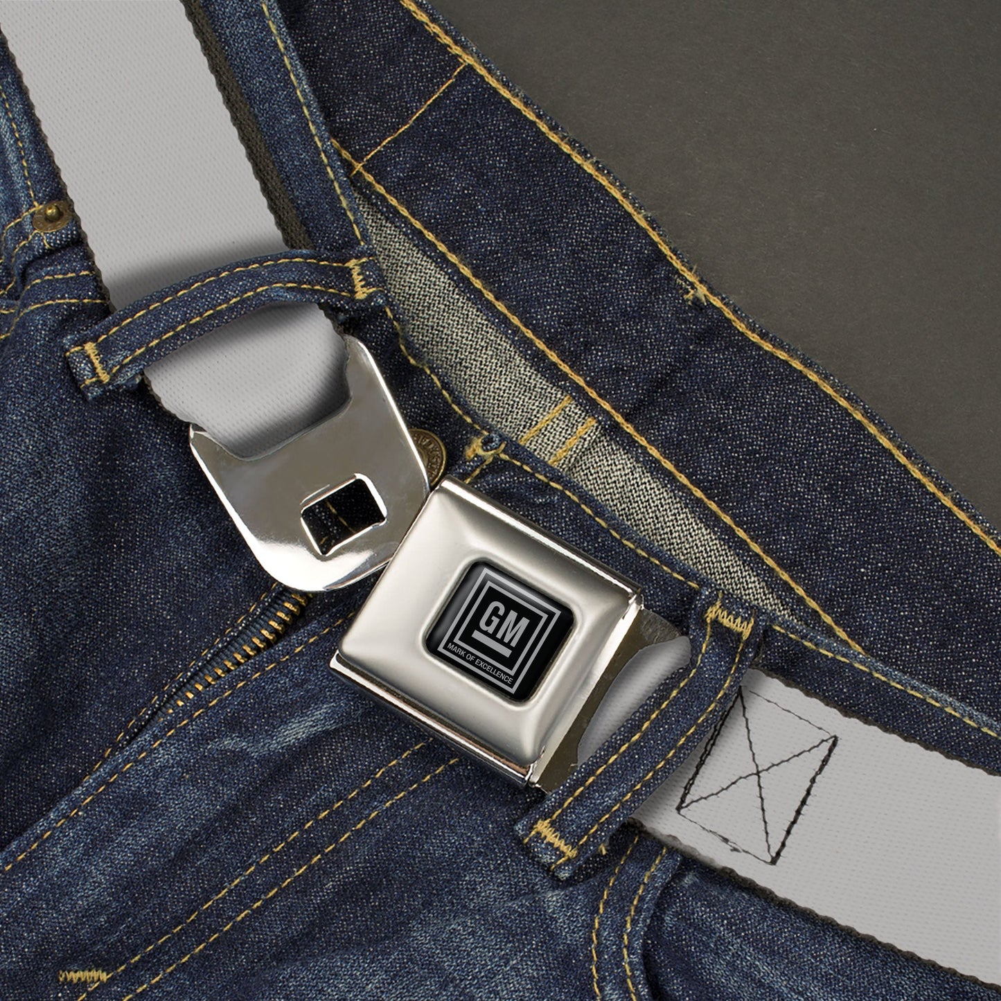 GM Seatbelt Belt - Silver Webbing