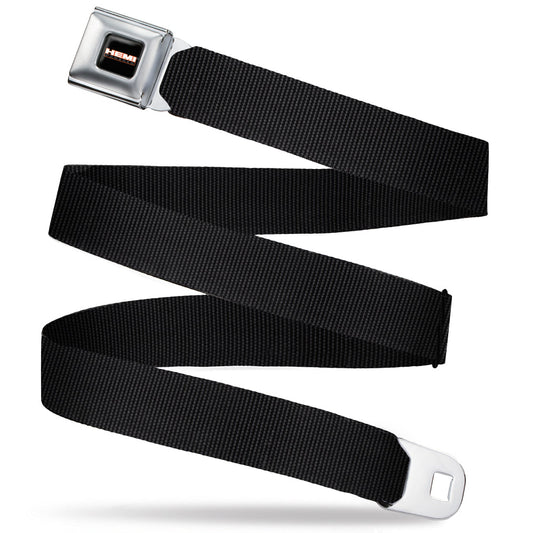 HEMI POWERED Logo Full Color Black/Orange/White/Gray -  Seatbelt Belt - Black Webbing