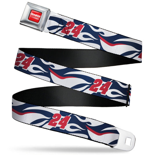 HENDRICK MOTORSPORTS Checker Logo Full Color Red/White Seatbelt Belt - William Byron #24 Car Scheme White/Red/Blue Webbing