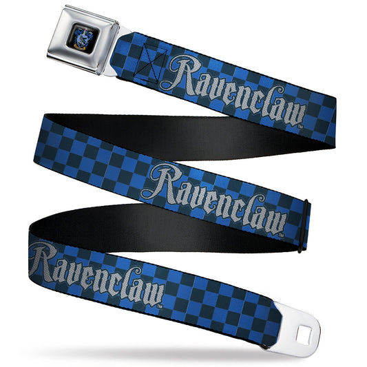 Ravenclaw Crest Full Color Seatbelt Belt - Harry Potter RAVENCLAW Checker Blues/Grays Webbing