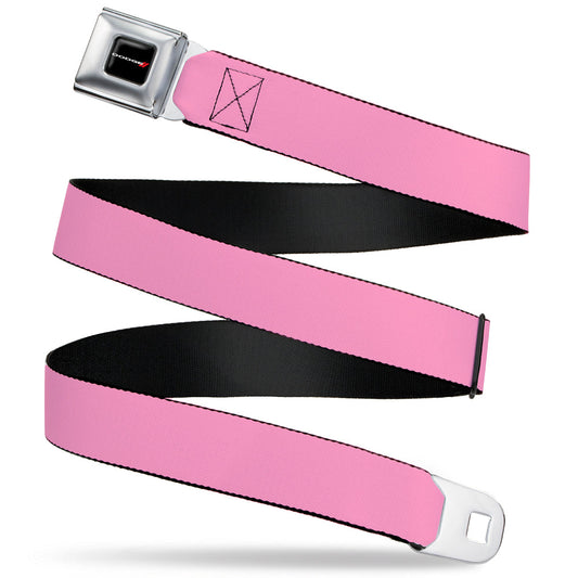 Dodge Red Rhombus Seatbelt Belt - Baby Pink Webbing