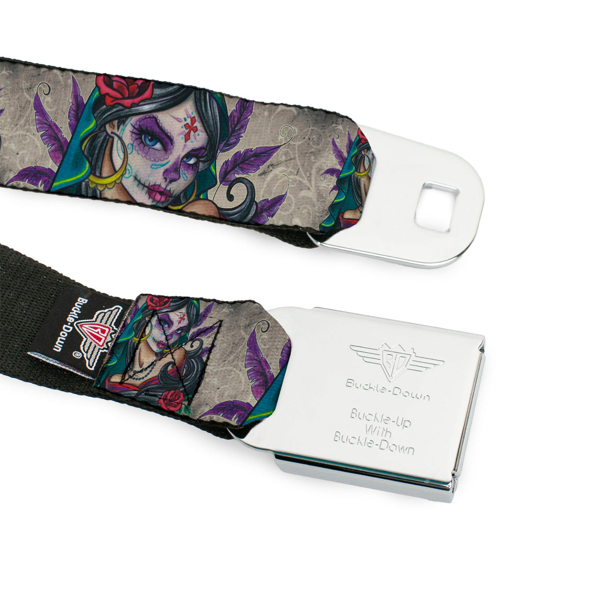 SEXY INK GIRLS Full Color Black White Seatbelt Belt - Muerta Webbing