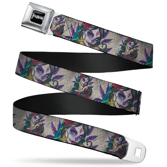 SEXY INK GIRLS Full Color Black White Seatbelt Belt - Muerta Webbing