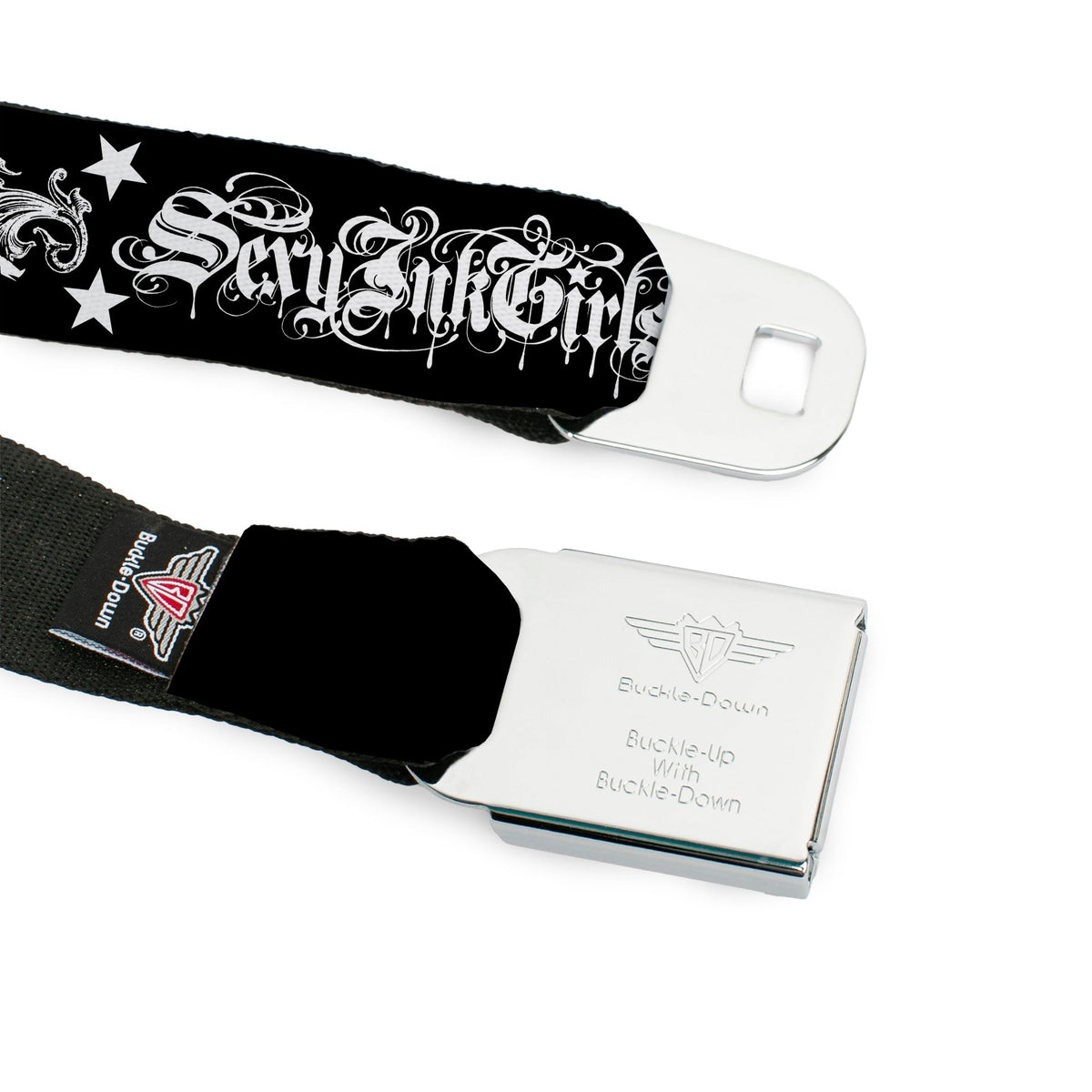 SEXY INK GIRLS Full Color Black White Seatbelt Belt - Sexy Bitch Webbing
