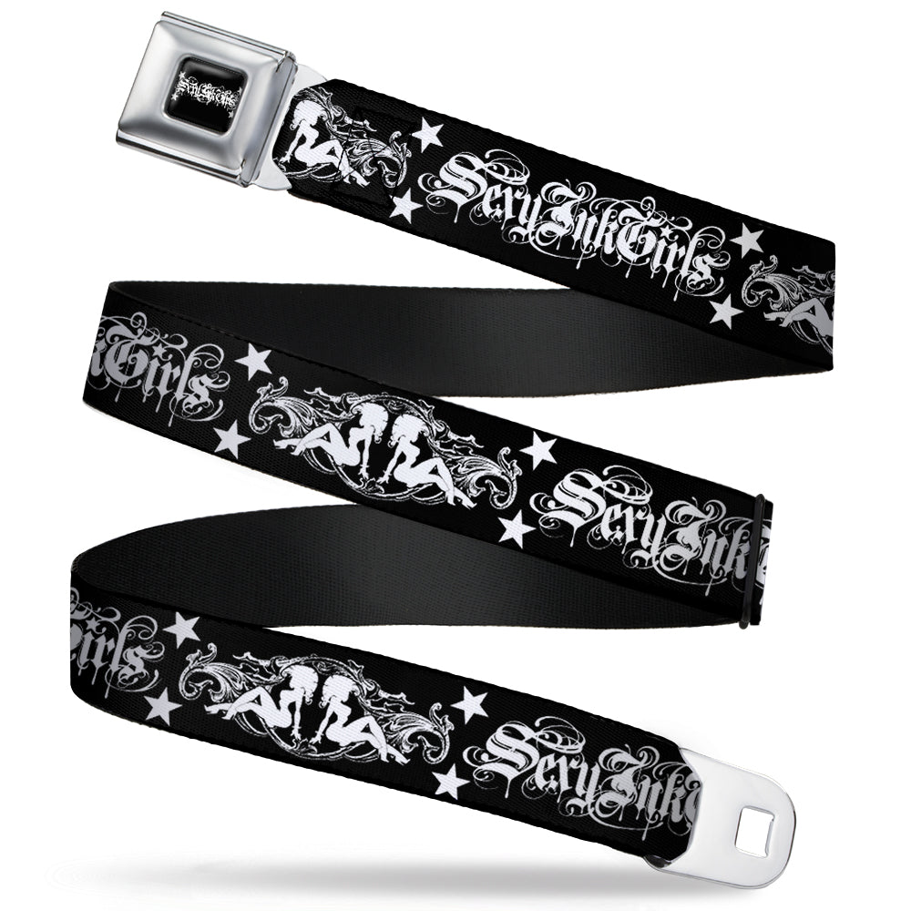 SEXY INK GIRLS Full Color Black White Seatbelt Belt - Sexy Bitch Webbing