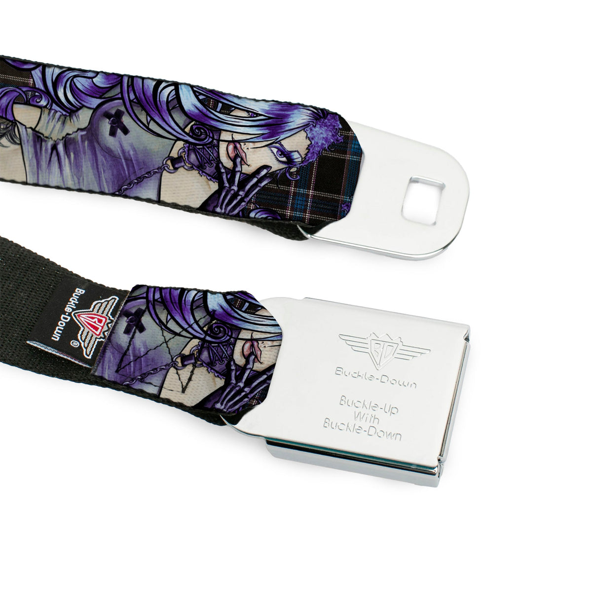 SEXY INK GIRLS Full Color Black White Seatbelt Belt - Sweet Lovely Death Webbing