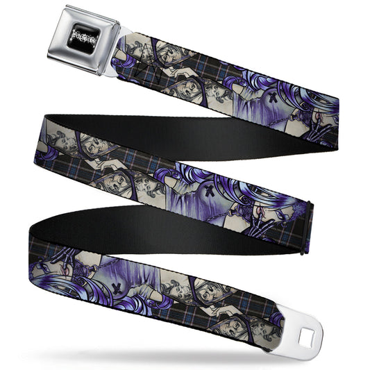 SEXY INK GIRLS Full Color Black White Seatbelt Belt - Sweet Lovely Death Webbing