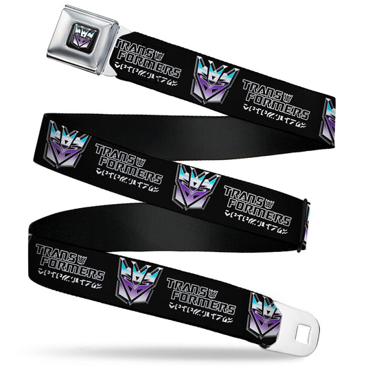 Transformers Decepticons Icon Full Color Black/Grays/Purples Seatbelt Belt - TRANSFORMERS Decepticons Cybertronian Icon Black/Grays/Purples Webbing