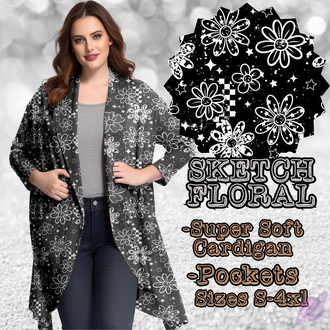 SKETCH FLORAL -BATCH 118-CARDIGAN-PREORDER CLOSING 9/15