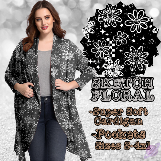 SKETCH FLORAL -BATCH 118-CARDIGAN-PREORDER CLOSING 9/15