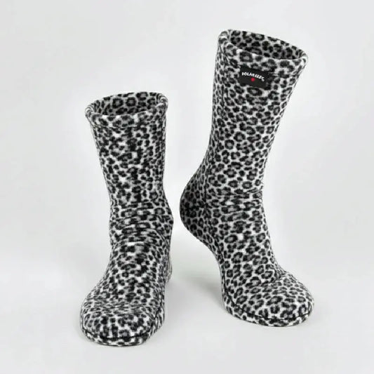 Polar Feet Fleece Socks - Snow Leopard