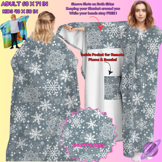 WEARABLE THROW RUN-SNOWFLAKES-PREORDER CLOSING 8/31-  ETA LATE NOV./EARLY DEC.
