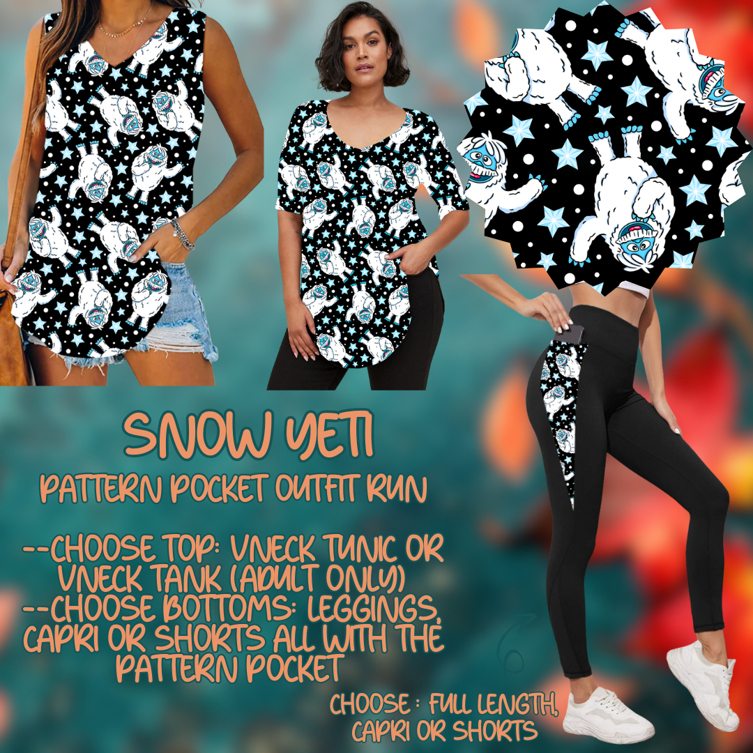 SNOW YETI - PATTERN POCKET OUTFIT RUN 14 CLOSING 10/4