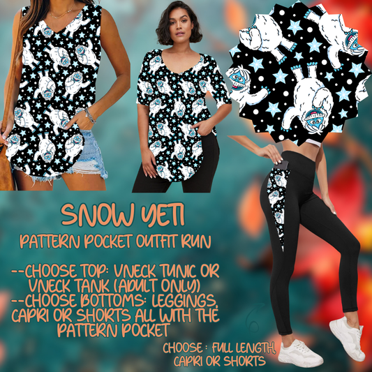 SNOW YETI - PATTERN POCKET OUTFIT RUN 14 CLOSING 10/4