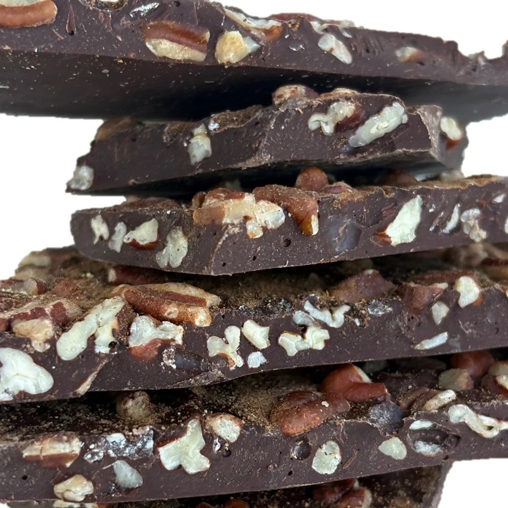 Dark Chocolate Ginger and Walnut Bark - No Gluten (4 ounces)