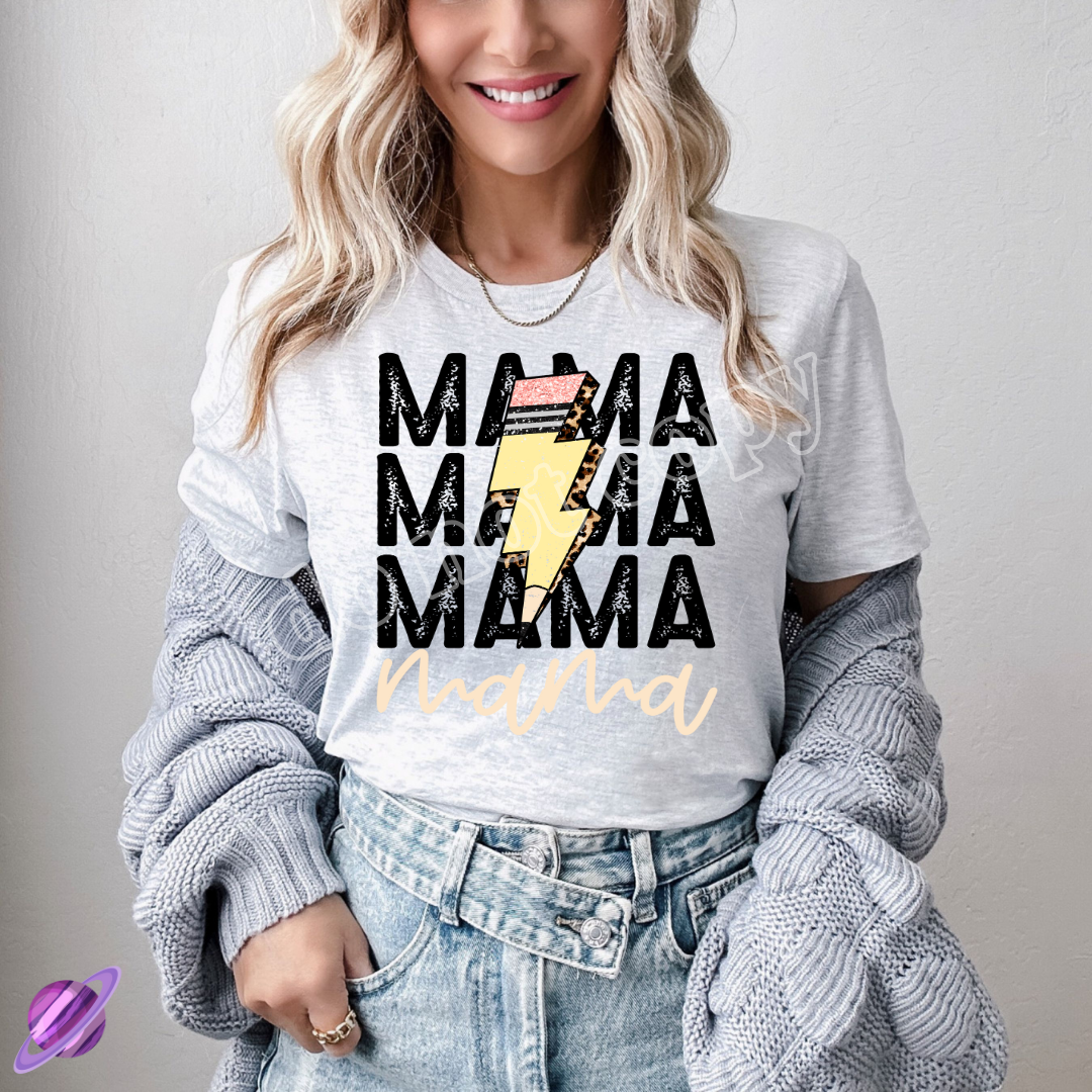 Mama Lightning Pencil Tee