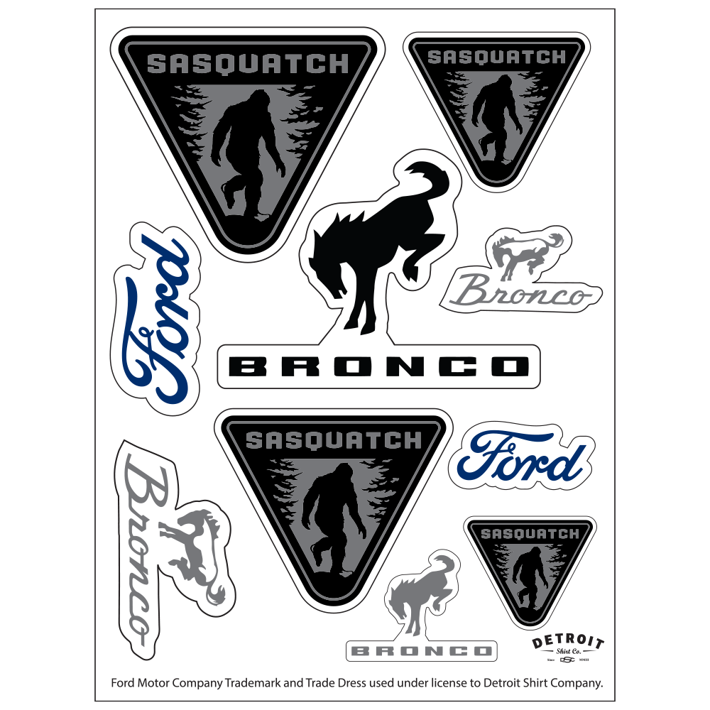 Sticker - Ford Bronco Sasquatch - Sheet