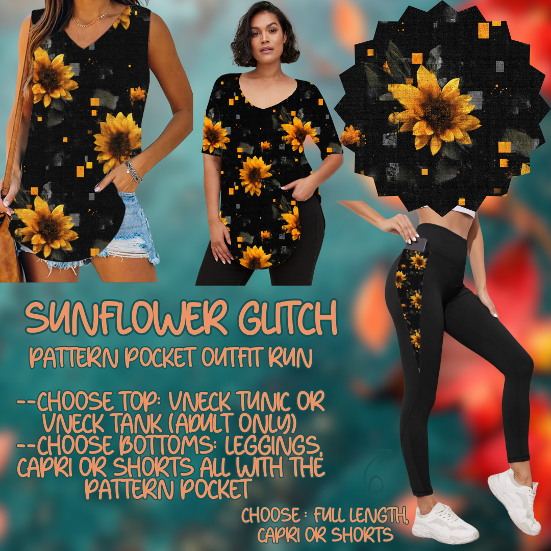 SUNFLOWER GLITCH - PATTERN POCKET OUTFIT RUN 14 CLOSING 10/4