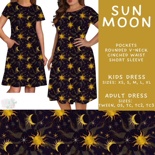 Batch #592 -  Fun Run 27 - Closes 9/30 - ETA late Nov - Sun Moon Adult & Kids Dresses