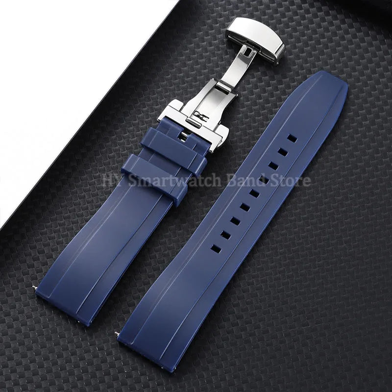 Samsung Galaxy Watch 7, 6, 5, 4 & FE Silicone Band with Butterfly Clasp