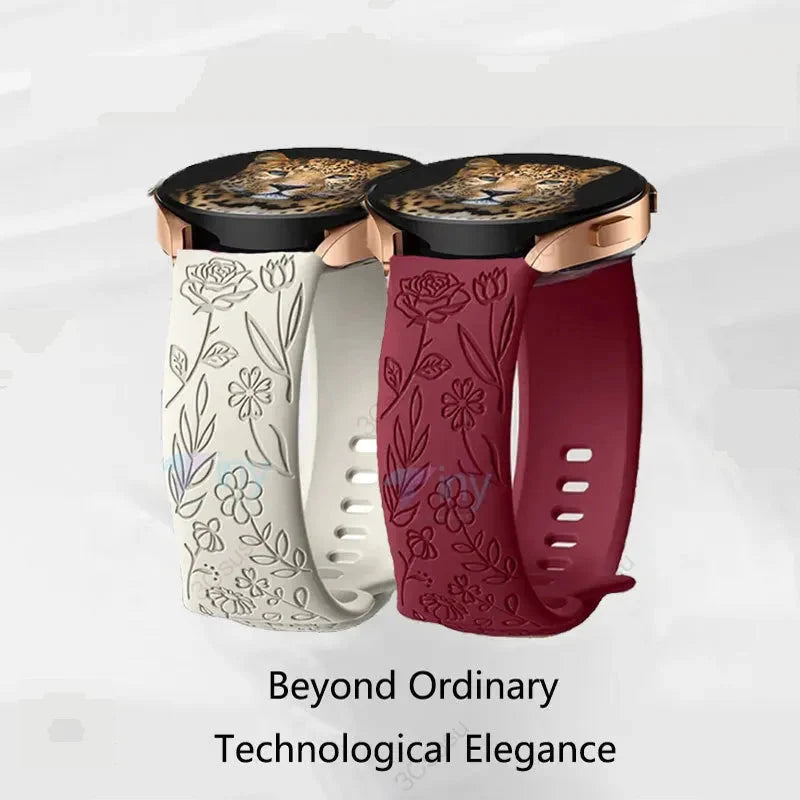 Huawei Watch & Watch GT Rose Engraved Silicone Band