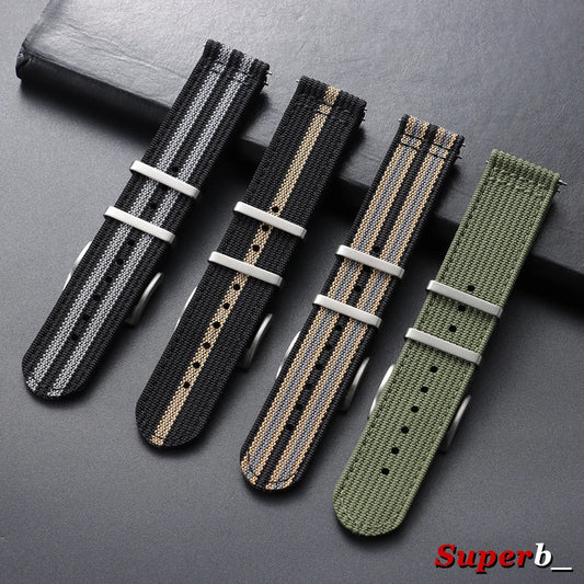 OnePlus Smartwatch Bands Ribbed Nylon Woven Canvas Fabric Quick Release Watch Straps