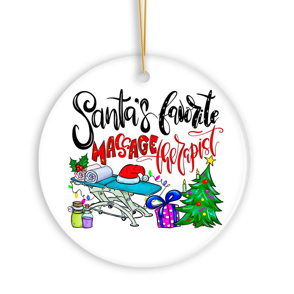 Santa’s Favorite Massage Therapist Christmas Ornament, Appreciation Gift