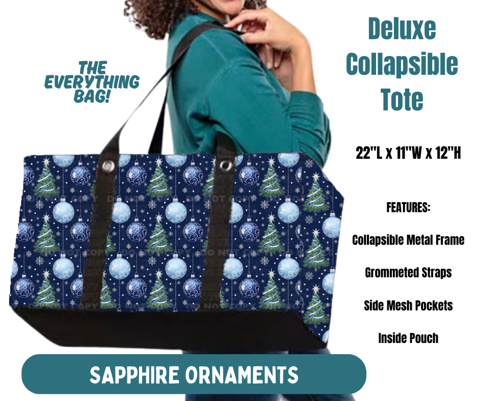 Preorder! Closes 8/13. ETA Nov. Sapphire Ornaments Collapsible Tote