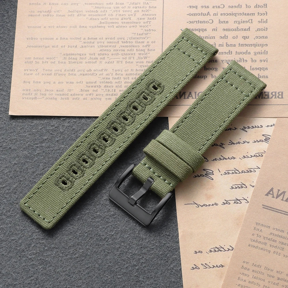 TicWatch Pro 3, E3 & GTH Stitched Canvas Nylon Band