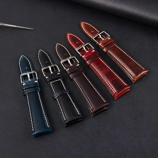 OnePlus Watch Bands, Oil Wax Leather Strap, Cowhide Replacement Band