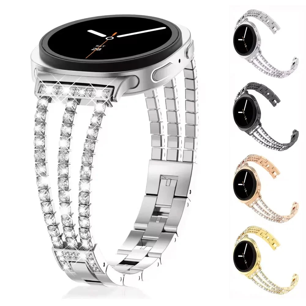 Samsung Galaxy Stainless Steel Diamond Watch Band - Watch8/Watch8 Classic/Watch9