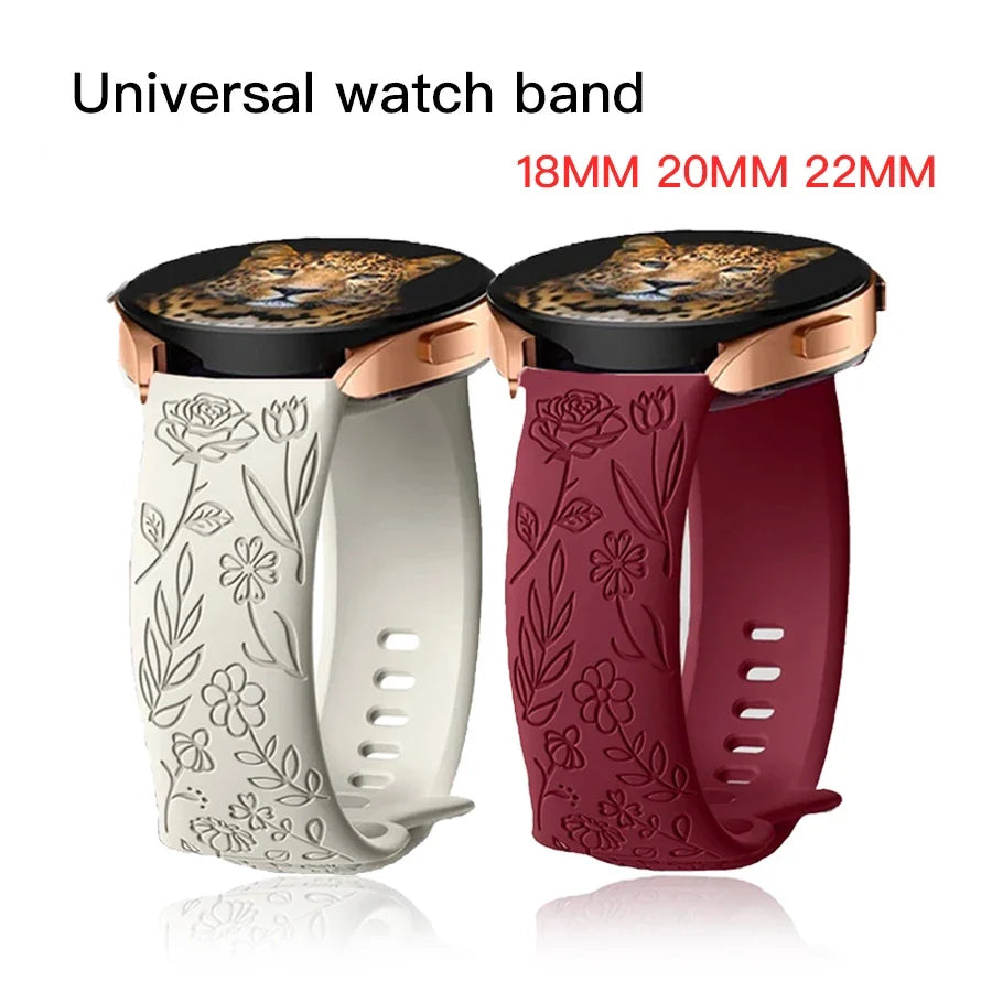 Motorola Moto Watch Rose Engraved Silicone Band