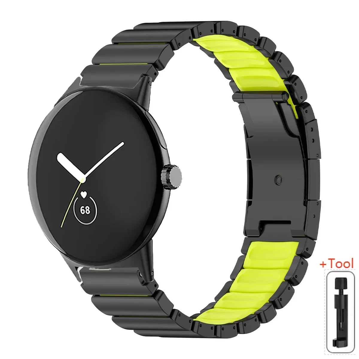 Google Pixel Watch 45mm Titanium Silicone Turtle Buckle Band