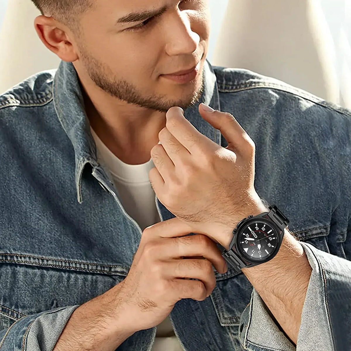 Samsung Galaxy Watch 7, 6, 5, 4 & FE Titanium Link Bracelet