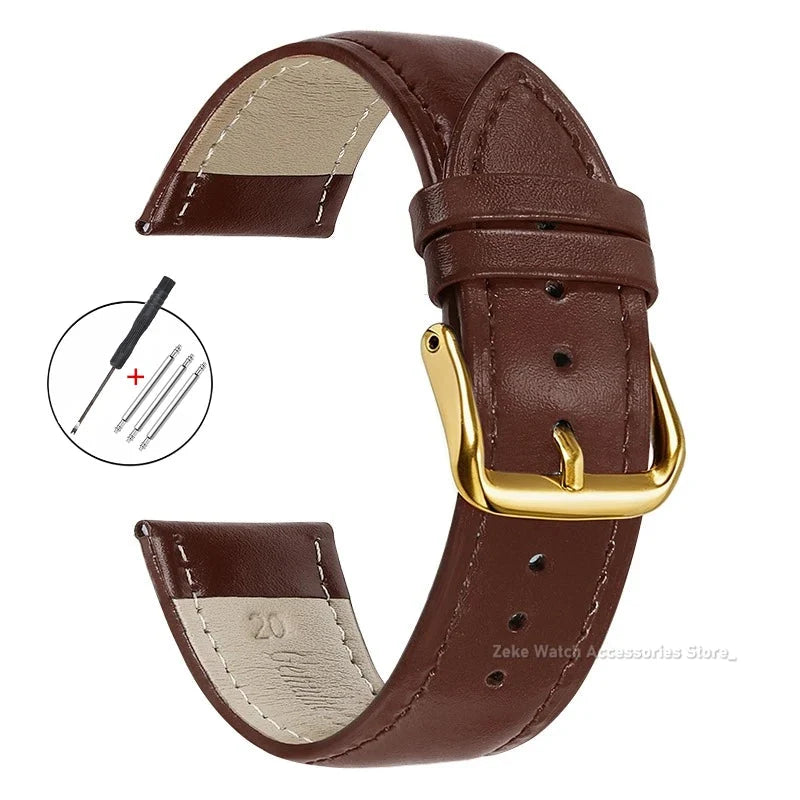 TicWatch Pro 5, Pro 3 & E3 Slim Calfskin Band, Spring Bars & Tool