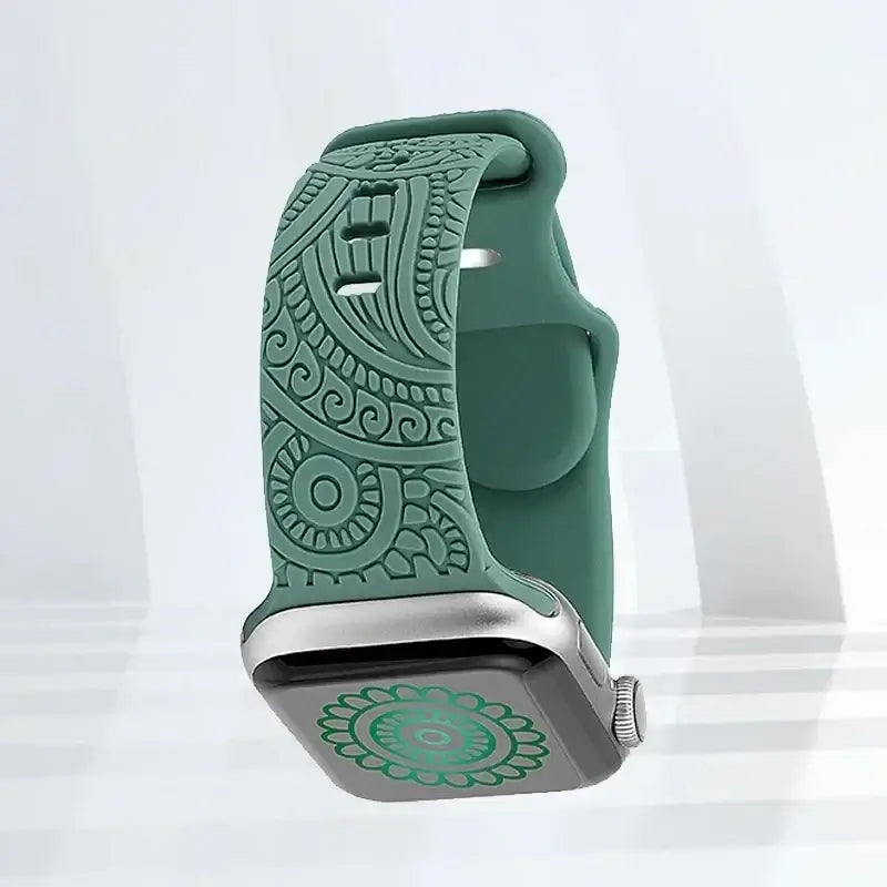 Apple Watch Silicone Strap - Stylish, Engraved Design