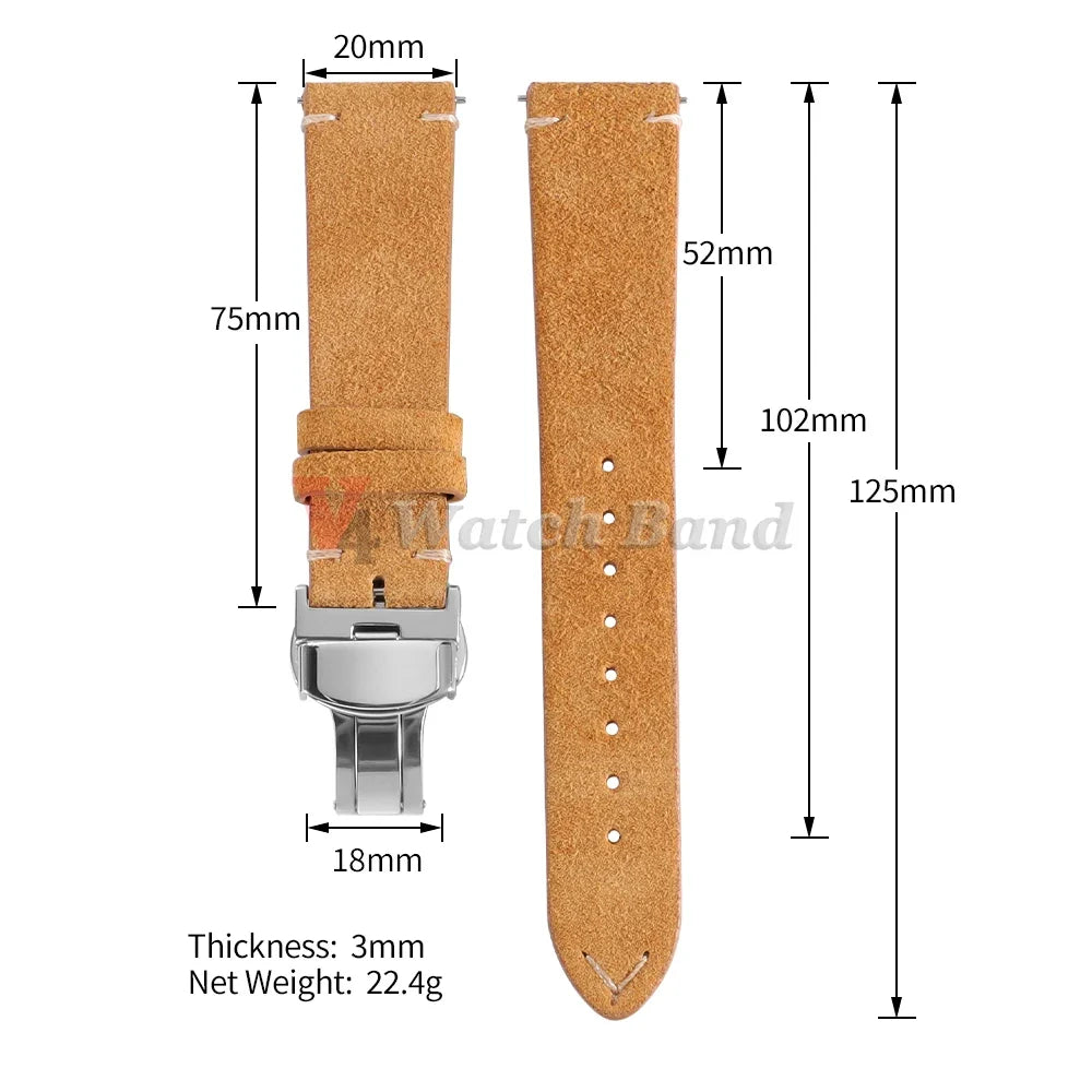 Motorola Moto Watch Vintage Suede Band with Butterfly Clasp